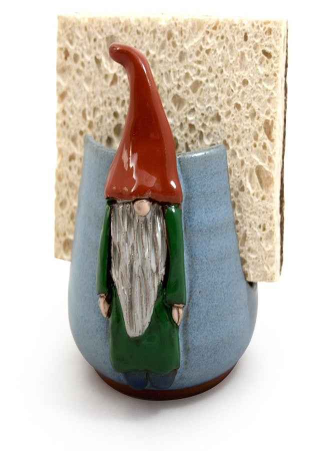 Modern Artisans American Handmade Pottery Kitchen Sponge Holder, Garden Gnome Motif - Image 5